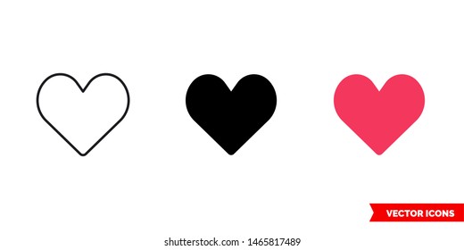 Like icon of 3 types: color, black and white, outline. Isolated vector sign symbol.