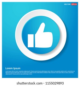 LIKE icon Abstract Blue Web Sticker Button - Free vector icon