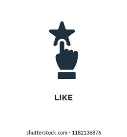 Like icon. Black filled vector illustration. Like symbol on white background. Can be used in web and mobile.