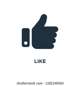 Like icon. Black filled vector illustration. Like symbol on white background. Can be used in web and mobile.