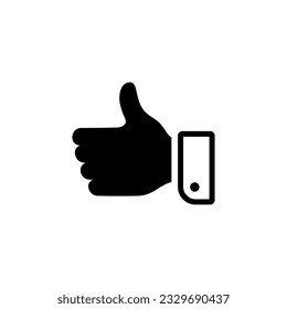 like icon in black on white background, thumb up, approval or ok