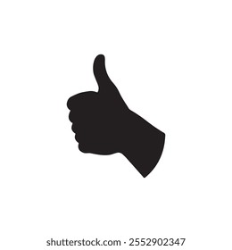 Icono de Me gusta . Icono negro sobre fondo blanco. Ilustración vectorial