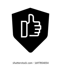 Like icon with black shield