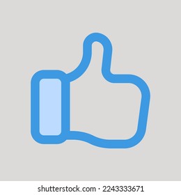 Like icon in blue style about user interface, use for website mobile app presentation