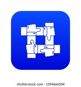 Like icon blue vector isolated on white background