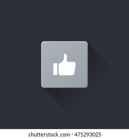 like icon, button on grey background