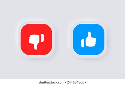Like icon button. Thumb up and thumb down icon sign. flat style. Social media notification icons. Vector illustration