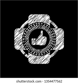 like icon with chalkboard texture