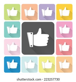 Like Icon color set vector illustration.