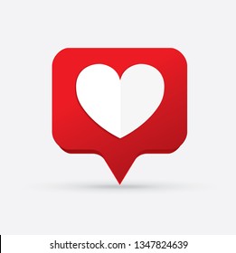 Like Icon, Counter Notification Icon, Heart Icon, Social Media, illustration, EPS 10