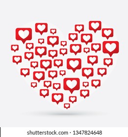 Like Icon, Counter Notification Icon, Heart Icon, Social Media, illustration, EPS 10