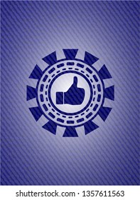 like icon with denim texture