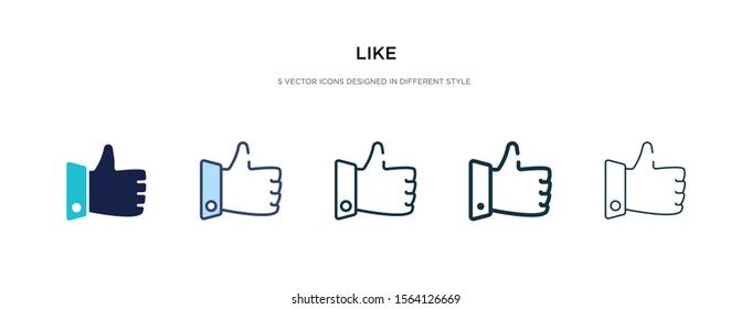 like icon in different style vector illustration. two colored and black like vector icons designed in filled, outline, line and stroke style can be used for web, mobile, ui