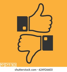 Like icon and dislike icon, sign - vector illustration