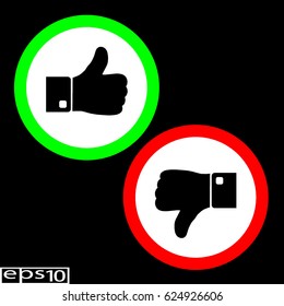 Like icon and dislike icon, sign - vector illustration