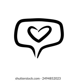 Like icon doodle vector. Notifications icon. Social media Like vector icon.