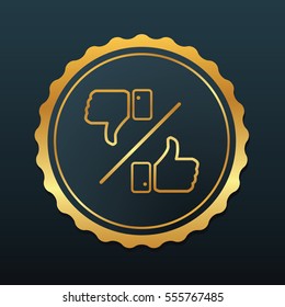 Like Icon and Down Thumb Symbols Premium Style Design