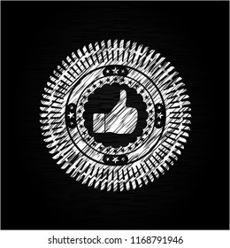 like icon drawn chalk emblem, retro style, chalk or chalkboard texture