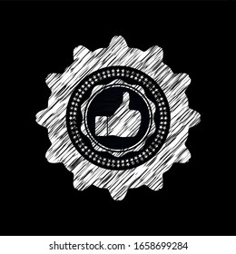 como emblema de tiza dibujado con un icono, estilo retro, tiza o textura de pizarra