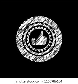 like icon drawn with chalkboard texture