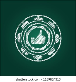 like icon drawn on blackboard