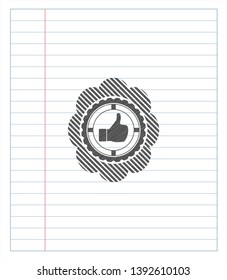 like icon emblem draw with pencil effect. Vector Illustration. Detailed.
