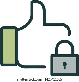 Like icon flat style illustration isolated on white background