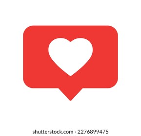 Like icon in flat style. Vector illustration of social network notification isolated on white background. Like icon. Design of social networks