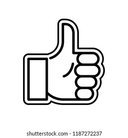 like icon. Gesture of admiration. Hend thumb up. Showing direction, selection. vector illustration