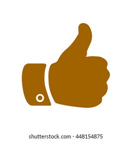Like  icon. Hand finger up sign. Thumb up symbol. Flat design style. 