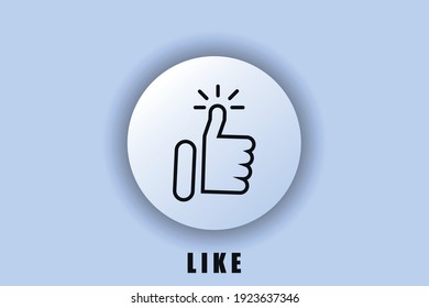 Como un icono. La mano es así. Sube el icono. Está bien. Signo de medios sociales. Sello de aprobación. Alta calidad. Icono de logro. Marca de calidad. EPS10 vectores