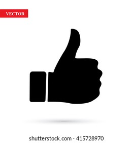 LIKE icon, hand icon on white background . Vector.