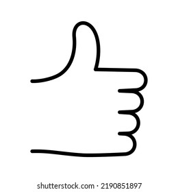 Like icon. Hand thumb up gesture. Pictogram isolated on a white background. Vector illustration.