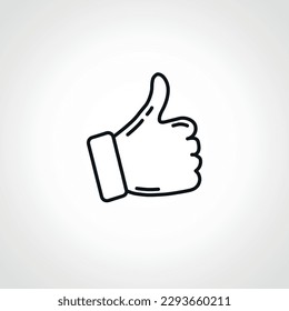 Como un icono. Me gusta la mano. Icono de esquema ascendente