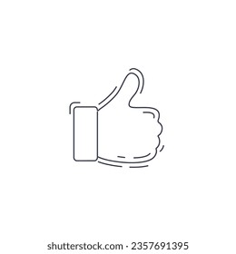 Like icon. Hand like. Thumb up thin line icon