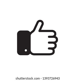 Like icon. Hand like. Thumb up. black glyph love symbol. Social media sign.