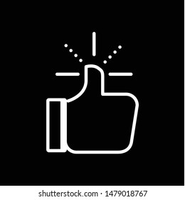 Like icon. Hand like. Thumb up. Black love symbol. Social media sign. Vector like. EPS 10, Premium.