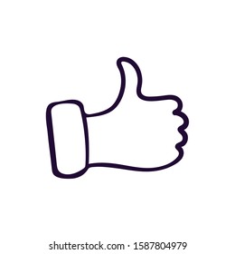 Like icon. Hand like. Thumb up. Social media sign.