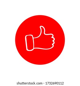 Como un icono. Me gusta la mano. Sube. Signo de medios sociales.