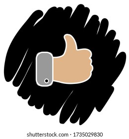 Like icon. Hand like. Thumb up. Social media sign.