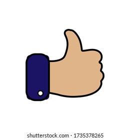 Like icon. Hand like. Thumb up. Social media sign.