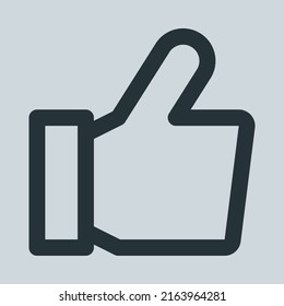 Como un icono. Me gusta la mano. Sube. Signo de medios sociales. Sello de aprobación. Adecuado para web, ui, app mobile.