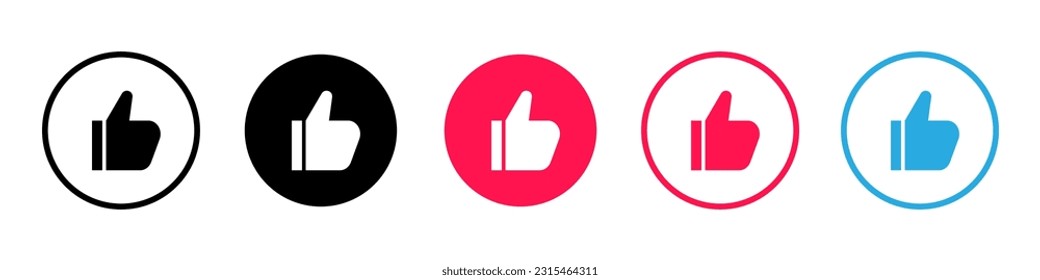 Like icon. Hand like. Thumb up. Social media sign. Seal of approval. OK sign. Like symbol. Vector