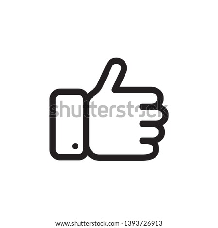 Like icon. Hand like. Thumb up. Outline love symbol. Social media sign. line thickness can be adjusted.
