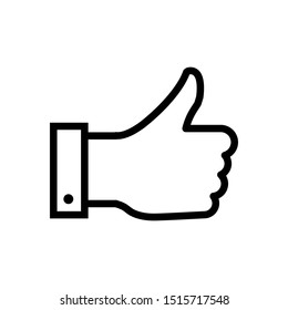 like icon, hand thumb vector icon, good symbol design template