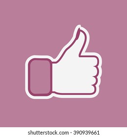 Like icon. Hand vector. Thumbs up hand icon. Like Icon Vector. Woman hand vector. Approve sign. Social network sign. Like button. Social media. Facebook icon