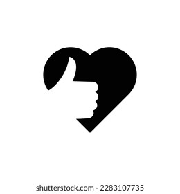 Like icon. Hands like. Thumbs up. Outline love symbol. Social media sign. Seal of approval. OK sign. Like a symbol. Premium quality. Achievement badge. Quality mark.