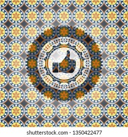 like icon inside arabesque emblem. arabic decoration.