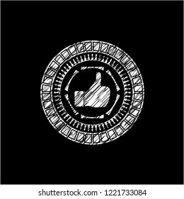 like icon inside chalk emblem