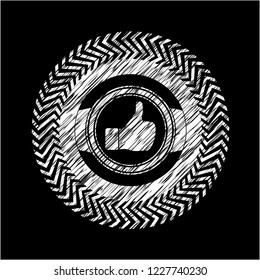 like icon inside chalk emblem